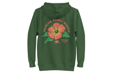 Image of Atoll Board Co Premium Hoodie with Atoll Paddle Board Island Flower Graphic - Forest Green, M - Forest Green,M, 64418929228BDForest-Green-M