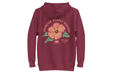 Image of Atoll Board Co Premium Hoodie with Atoll Paddle Board Island Flower Graphic - Maroon, S - Maroon,S, 64418929228BDMaroon-S