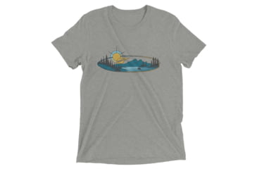 Image of Atoll Board Co Short sleeve t-shirt with Atoll Mountain Lake SUP Graphic - Athletic Grey Triblend, XL - Athletic Grey Triblend,XL, 62C60B5D296AEAthletic-Grey-Triblend-XL