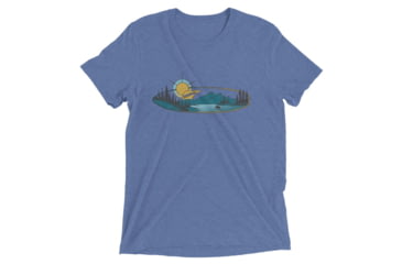 Image of Atoll Board Co Short sleeve t-shirt with Atoll Mountain Lake SUP Graphic - Blue Triblend, M - Blue Triblend,M, 62C60B5D296AEBlue-Triblend-M