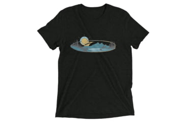 Image of Atoll Board Co Short sleeve t-shirt with Atoll Mountain Lake SUP Graphic - Charcoal-Black Triblend, S - Charcoal-Black Triblend,S, 62C60B5D296AECharcoal-Black-Triblend-S