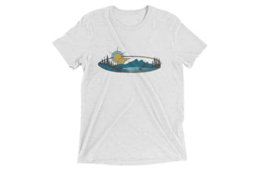 Image of Atoll Board Co Short sleeve t-shirt with Atoll Mountain Lake SUP Graphic - White Fleck Triblend, XS - White Fleck Triblend,XS, 62C60B5D296AEWhite-Fleck-Triblend-XS