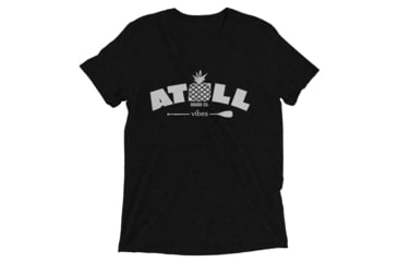 Image of Atoll Board Co Short sleeve tri-blend tee with Atoll Vibes Pineapple Graphic - Solid Black Triblend, XS - Solid Black Triblend,XS, 62E95CA90C7B8Solid-Black-Triblend-XS