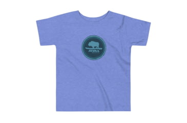 Image of Atoll Board Co Toddler Short Sleeve Tee with Atol Bison Sheild Graphic - Heather Columbia Blue, 3T - Heather Columbia Blue,3T, 62D8604B47DDFHeather-Columbia-Blue-3T