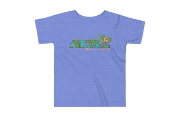 Image of Atoll Board Co Toddler Short Sleeve Tee with Atoll Floral Graphic - Heather Columbia Blue, 2T - Heather Columbia Blue,2T, 62D85EFB34869Heather-Columbia-Blue-2T