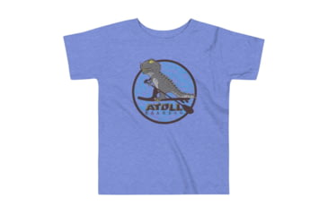Image of Atoll Board Co Toddler Short Sleeve Tee with Atoll T-Rex Dinosaur Graphic - Heather Columbia Blue, 2T - Heather Columbia Blue,2T, 62C6199F064E2Heather-Columbia-Blue-2T