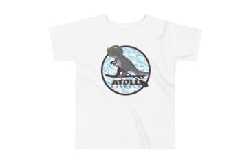 Image of Atoll Board Co Toddler Short Sleeve Tee with Atoll T-Rex Dinosaur Graphic - White, 2T - White,2T, 62C6199F064E2White-2T