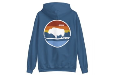 Image of Atoll Board Co Unisex Box Hoodie with Atoll Landscape Graphic - Indigo Blue, 2XL - Indigo Blue,2XL, 62CEF7DDDE2C2Indigo-Blue-2XL