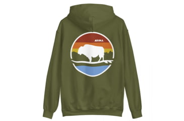 Image of Atoll Board Co Unisex Box Hoodie with Atoll Landscape Graphic - Military Green, 3XL - Military Green,3XL, 62CEF7DDDE2C2Military-Green-3XL