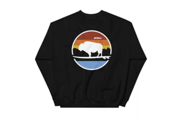 Image of Atoll Board Co Unisex Crew Neck Sweatshirt with Atoll Landscape Graphic - Black, 5XL - Black,5XL, 636AA060D522CBlack-5XL
