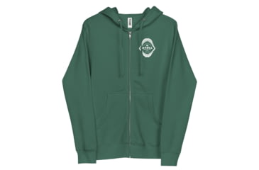 Image of Atoll Board Co Unisex Fleece Zip Up Hoodie with Atoll Shark Fossil Graphic - Alpine Green, XL - Alpine Green,XL, 6487475929501Alpine-Green-XL