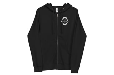 Image of Atoll Board Co Unisex Fleece Zip Up Hoodie with Atoll Shark Fossil Graphic - Black, 2XL - Black,2XL, 6487475929501Black-2XL