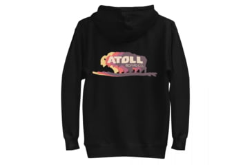 Image of Atoll Board Co Unisex Hoodie with Atoll Bison Color Shift Graphic - Black, 3XL - Black,3XL, 636AA26686F48Black-3XL