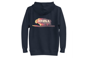 Image of Atoll Board Co Unisex Hoodie with Atoll Bison Color Shift Graphic - Navy Blazer, XL - Navy Blazer,XL, 636AA26686F48Navy-Blazer-XL