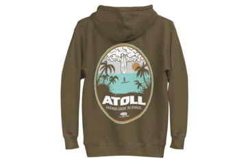 Image of Atoll Board Co Unisex Hoodie with Atoll Calm in Chaos Graphic - Military Green, S - Military Green,S, 637BCC0FBCEE5Military-Green-S