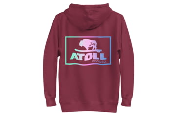 Image of Atoll Board Co Unisex Hoodie with Atoll Color Blend Graphic - Maroon, 3XL - Maroon,3XL, 637BCD4B3AA75Maroon-3XL