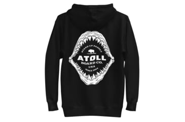 Image of Atoll Board Co Unisex Hoodie with Atoll Shark Fossil Graphic - Black, L - Black,L, 648746C967974Black-L