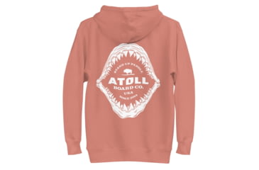 Image of Atoll Board Co Unisex Hoodie with Atoll Shark Fossil Graphic - Dusty Rose, S - Dusty Rose,S, 648746C967974Dusty-Rose-S