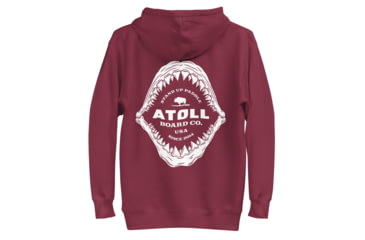 Image of Atoll Board Co Unisex Hoodie with Atoll Shark Fossil Graphic - Maroon, 3XL - Maroon,3XL, 648746C967974Maroon-3XL