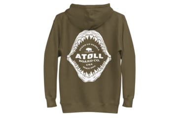 Image of Atoll Board Co Unisex Hoodie with Atoll Shark Fossil Graphic - Military Green, 3XL - Military Green,3XL, 648746C967974Military-Green-3XL