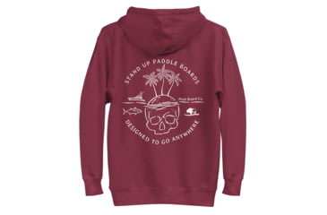Image of Atoll Board Co Unisex Hoodie with Atoll Skull Island Graphic - Maroon, 2XL - Maroon,2XL, 64503FB701D22Maroon-2XL