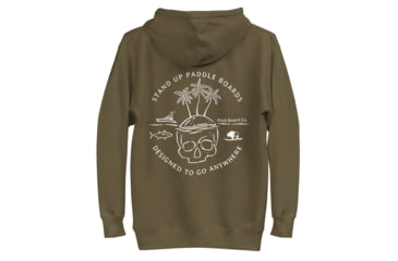 Image of Atoll Board Co Unisex Hoodie with Atoll Skull Island Graphic - Military Green, S - Military Green,S, 64503FB701D22Military-Green-S