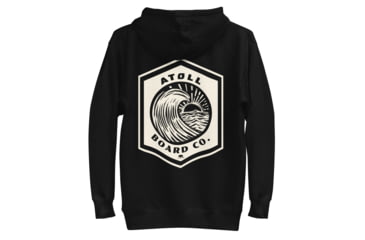 Image of Atoll Board Co Unisex Hoodie with Atoll Wave Graphic - Black, L - Black,L, 6463961A8385BBlack-L