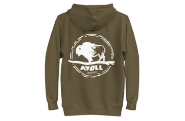 Image of Atoll Board Co Unisex Hoodie with Hand Drawn Atoll Logo - Military Green, M - Military Green,M, 628E8B7D50B97Military-Green-M