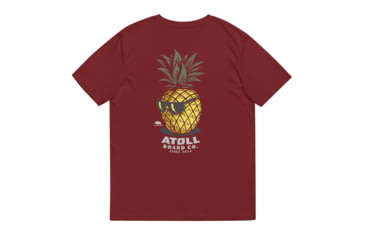 Image of Atoll Board Co Unisex Organic Cotton Tee with Atoll Pineapple Head Graphic - Burgundy, XL - Burgundy,XL, 6494C56223AA1Burgundy-XL