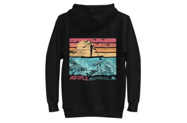Image of Atoll Board Co Unisex Premium Hoodie with Atoll SUP Rider and Reef Graphic - Black, L - Black,L, 62CEFCABCAE0CBlack-L