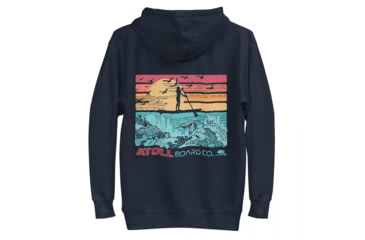 Image of Atoll Board Co Unisex Premium Hoodie with Atoll SUP Rider and Reef Graphic - Navy Blazer, S - Navy Blazer,S, 62CEFCABCAE0CNavy-Blazer-S