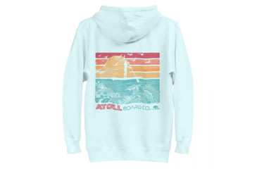 Image of Atoll Board Co Unisex Premium Hoodie with Atoll SUP Rider and Reef Graphic - Sky Blue, M - Sky Blue,M, 62CEFCABCAE0CSky-Blue-M