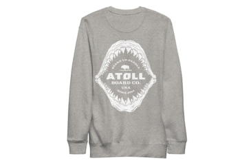 Image of Atoll Board Co Unisex Premium Sweatshirt with Atoll Shark Fossil Graphic - Carbon Grey, L - Carbon Grey,L, 648746419EE75Carbon-Grey-L