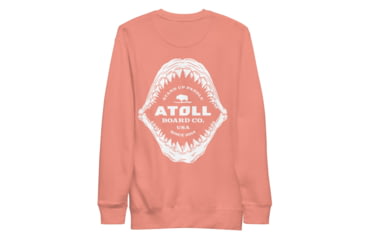 Image of Atoll Board Co Unisex Premium Sweatshirt with Atoll Shark Fossil Graphic - Dusty Rose, L - Dusty Rose,L, 648746419EE75Dusty-Rose-L