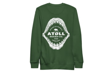 Image of Atoll Board Co Unisex Premium Sweatshirt with Atoll Shark Fossil Graphic - Forest Green, S - Forest Green,S, 648746419EE75Forest-Green-S
