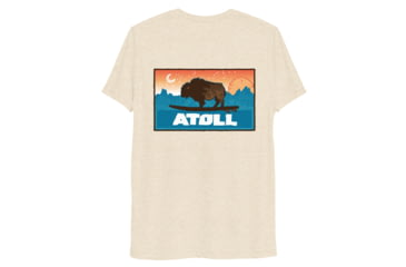 Image of Atoll Board Co Unisex Premium Tri Blend Tee with Atoll Sunset Logo Original Edition - Oatmeal Triblend, S - Oatmeal Triblend,S, 629A4B94B49D2Oatmeal-Triblend-S