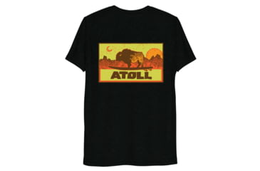 Image of Atoll Board Co Unisex Tri Blend T-shirt with Atoll Sunset Logo Hunter Edition - Solid Black Triblend, L - Solid Black Triblend,L, 629A490B453C7Solid-Black-Triblend-L