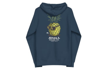 Image of Atoll Board Co Unisex Zip Up Hoodie with Atoll Pineapple Head Graphic - Navy, M - Navy,M, 6494C8056A354Navy-M