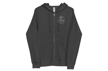 Image of Atoll Board Co Unisex Zip Up Hoodie with Atoll Skull Island Graphic - Charcoal Heather, L - Charcoal Heather,L, 64503E9032382Charcoal-Heather-L