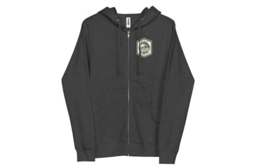 Image of Atoll Board Co Unisex Zip Up Hoodie with Atoll Wave Graphic - Charcoal Heather, L - Charcoal Heather,L, 64639709844DFCharcoal-Heather-L