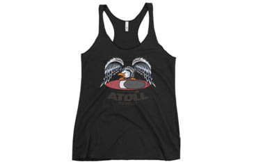 Image of Atoll Board Co Womens Racerback Tank with Atoll Eagle Graphic - Vintage Black, L - Vintage Black,L, 646FCC5AE52B0Vintage-Black-L