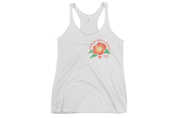 Image of Atoll Board Co Womens Racerback Tank with Atoll Paddle Board Island Flower Graphic - Heather White, L - Heather White,L, 6442F10F86D7AHeather-White-L