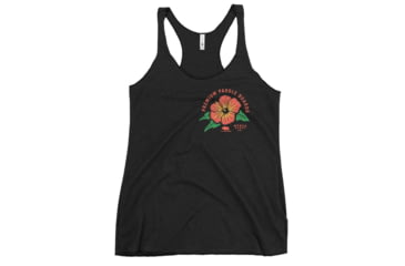 Image of Atoll Board Co Womens Racerback Tank with Atoll Paddle Board Island Flower Graphic - Vintage Black, S - Vintage Black,S, 6442F10F86D7AVintage-Black-S