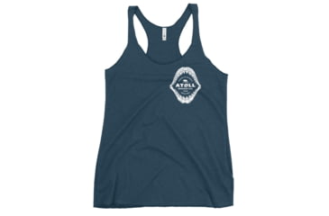 Image of Atoll Board Co Womens Racerback Tank with Atoll Shark Fossil Graphic - Indigo, XS - Indigo,XS, 648749F72A849Indigo-XS