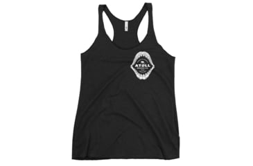 Image of Atoll Board Co Womens Racerback Tank with Atoll Shark Fossil Graphic - Vintage Black, L - Vintage Black,L, 648749F72A849Vintage-Black-L
