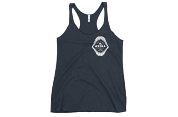 Image of Atoll Board Co Womens Racerback Tank with Atoll Shark Fossil Graphic - Vintage Navy, M - Vintage Navy,M, 648749F72A849Vintage-Navy-M