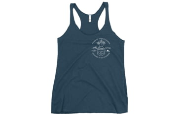Image of Atoll Board Co Womens Racerback Tank with Atoll Skull Island Graphic - Indigo, L - Indigo,L, 6450410339837Indigo-L