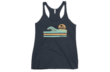 Image of Atoll Board Co Womens Racerback Tank with Atoll Wave Graphic - Vintage Navy, L - Vintage Navy,L, 62C1DE7ED8E02Vintage-Navy-L