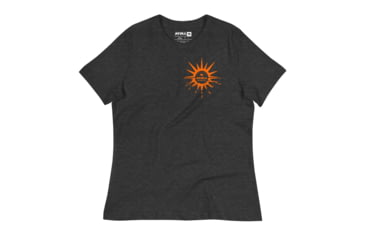 Image of Atoll Board Co Womens Relaxed T-Shirt with Atoll Horizon Sunset Graphic - Dark Grey Heather, XL - Dark Grey Heather,XL, 64518A62CC8A2Dark-Grey-Heather-XL