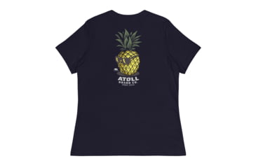 Image of Atoll Board Co Womens Relaxed T-Shirt with Atoll Pineapple Head Graphic - Navy, L - Navy,L, 6494C929B42B3Navy-L